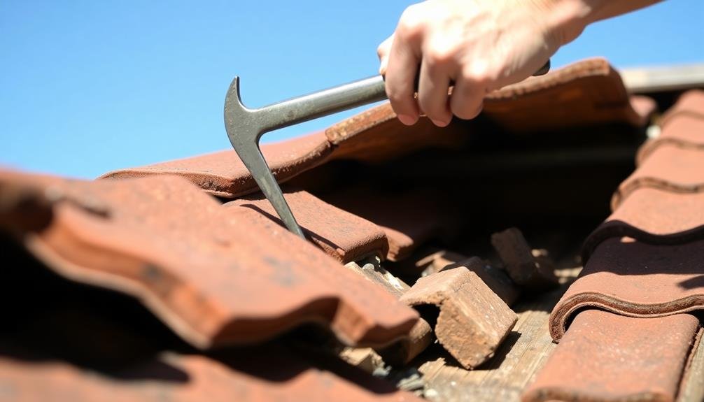 dismantle current roof covering