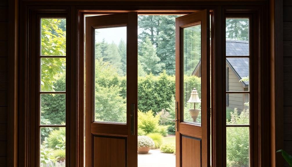 elegant wood clad entryway doors