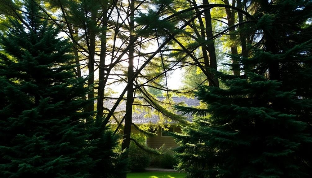 evergreens serve as windbreaks
