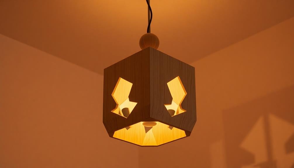 geometric design wood lampshade