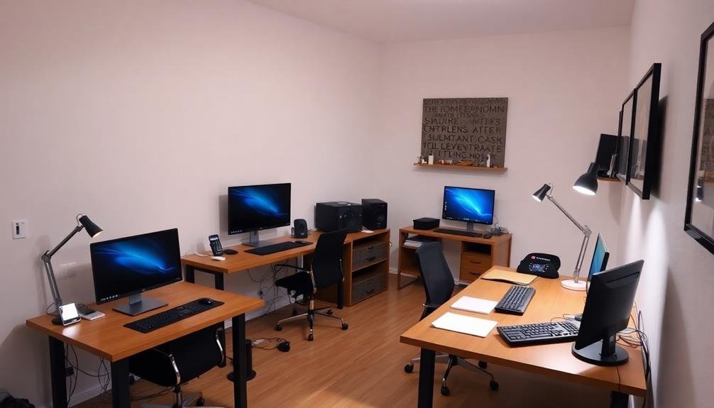 organized cables for workstations