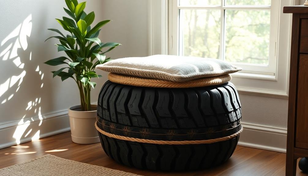 recycled tire furniture piece