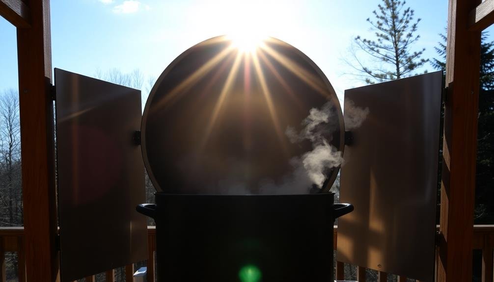 solar cooking with fresnel lens