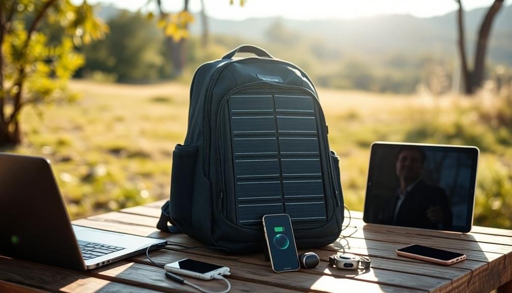 solar powered tech gear backpack