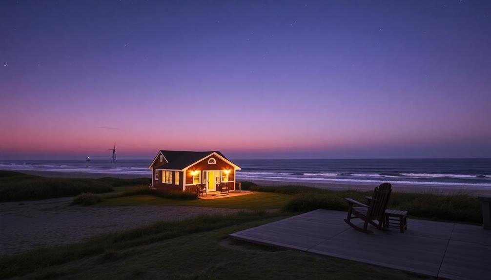 tidal flow illuminates beachfront